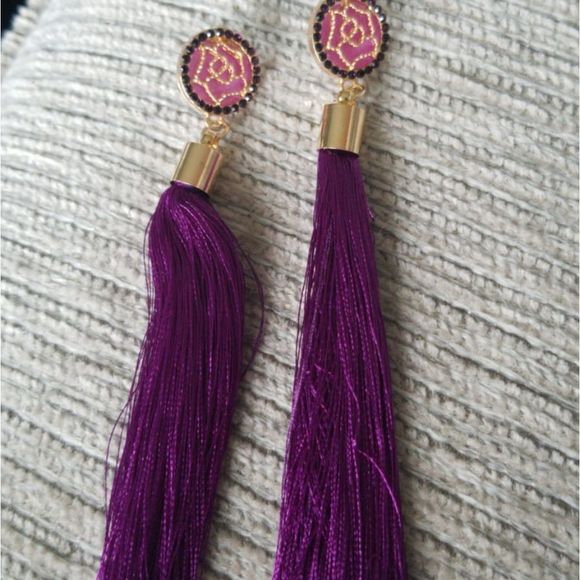 Women Bohemian Crystal Long TasselEarrings - Picture 3 of 13